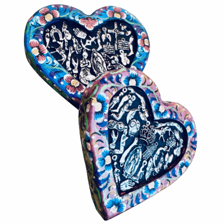 Cuore di malta con Milagros Messicani color Blu Sartoria Luminarie Bologna