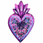 Cuore Uruapan multicolor  dipinto a mano Sartoria Luminarie Bologna
