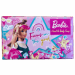 Saponi BARBIE  FOCUS ON THE GOOD prodotti di cura e bellezza, hand and body da Sartoria Luminarie a Bologna.