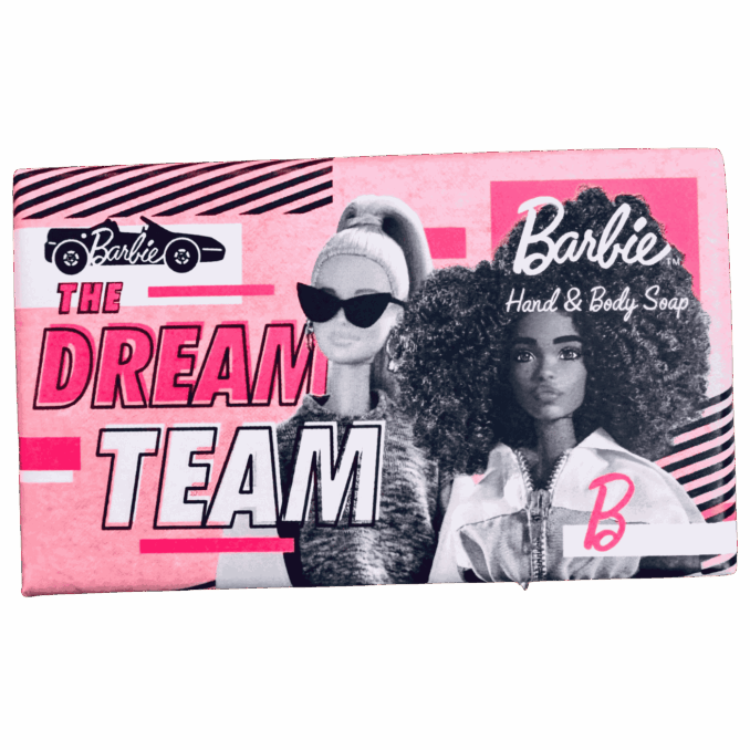 Saponi BARBIE  DREAM TEAM prodotti di cura e bellezza, hand and body da Sartoria Luminarie a Bologna.