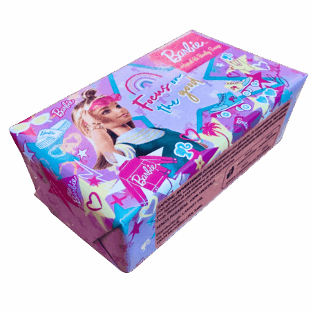 Saponi BARBIE  FOCUS ON THE GOOD prodotti di cura e bellezza, hand and body da Sartoria Luminarie a Bologna.