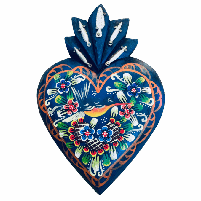 Cuore Uruapan multicolor  dipinto a mano Sartoria Luminarie Bologna