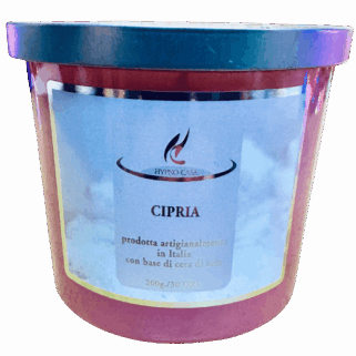 Candela profumata Hypno Casa Cipria da 200 gr - durata 30 ore. Sartoria Luminarie 