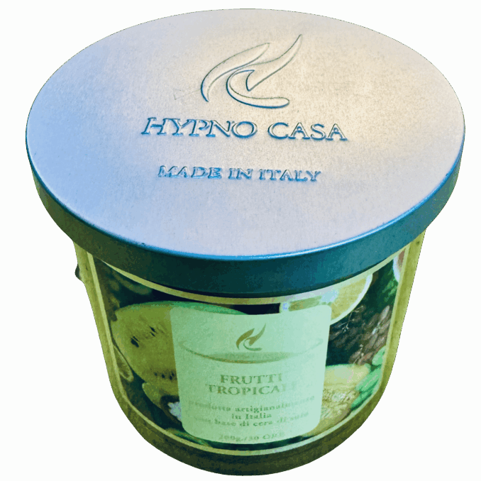 Candela profumata Hypno Casa Frutti Tropicalida 200 gr - durata 30 ore. Sartoria Luminarie 