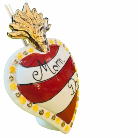 cuore ceramica Mom and Dad sartoria luminarie bologna 0