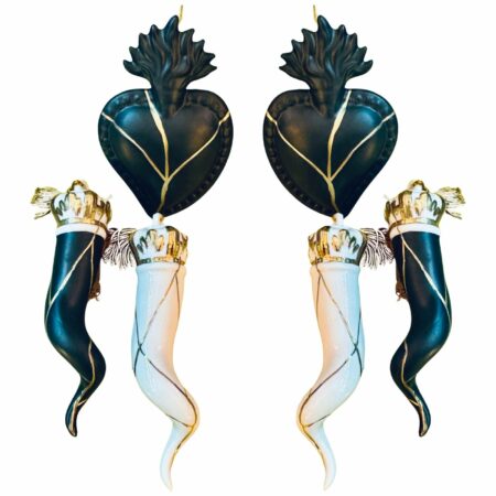 cuore ceramica nero kentsuji sartoria luminarie bologna 0