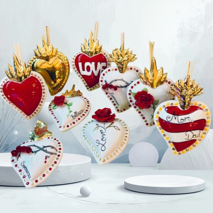 cuore-ceramica-rossa-sartoria-luminarie-bologna