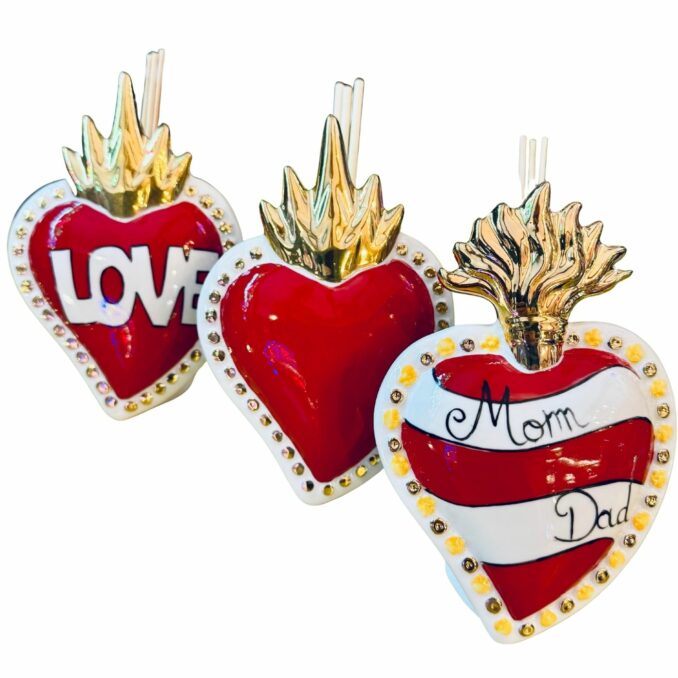 cuore ceramica Mom and Dad sartoria luminarie bologna 0
