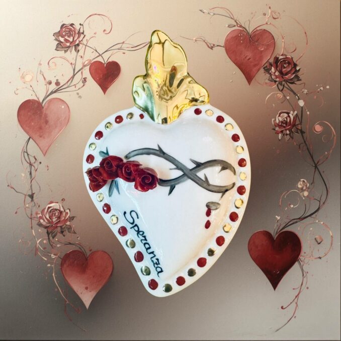 cuore-ceramica-speranza-e-rose-rosse-sartoria-luminarie-bologn